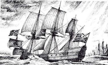 Obrázky válečných lodí 17. století